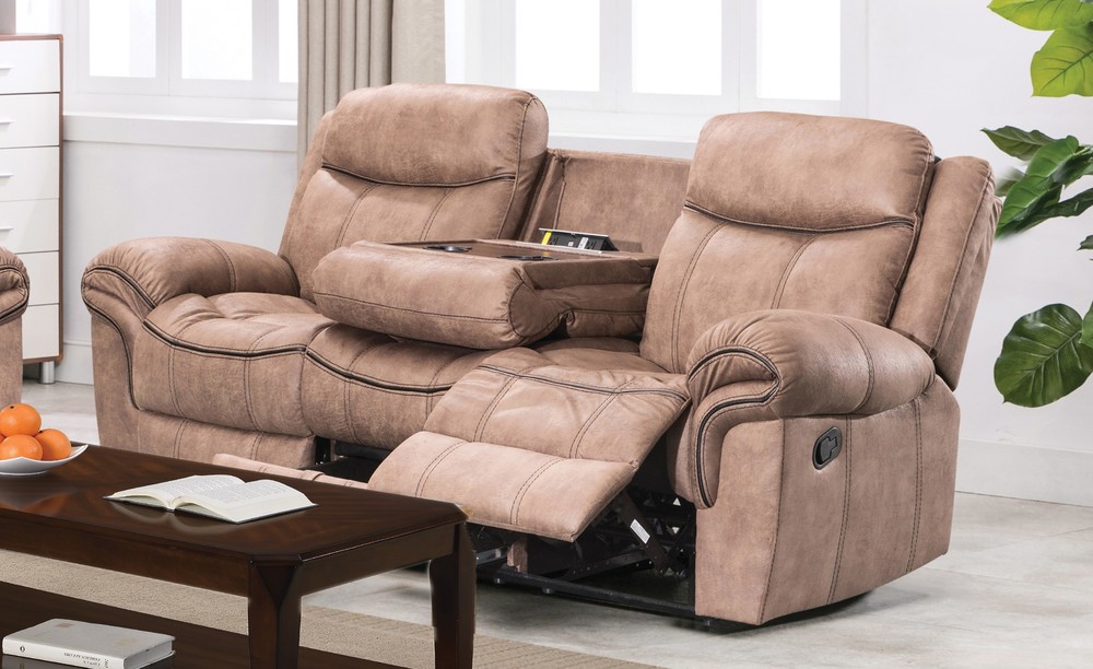 Dual recliner sofa 2024 with console